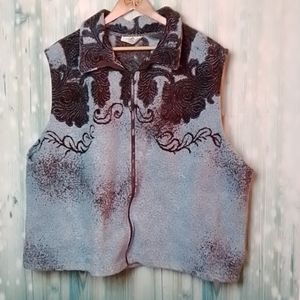 Black Mountain Outdoor full zip fleece vest 3X black & blue